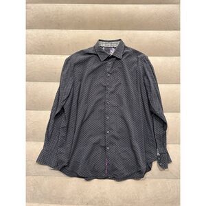 Robert Graham 2XLT Tall Black Gray Long Sleeve Button up shirt